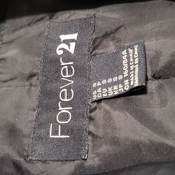 Forever 21 Sz S Black Faux Leather Moto Jacket - Picture 9 of 10